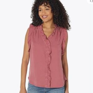 Kut Women's Pink/Mauve ruffle Top Sz L